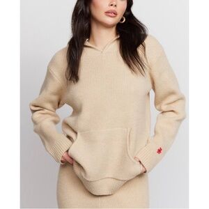 Samii Ryan Cupid Knit Hoodie Oversized Women’s Sz S NWT Heavyweight Cozy Camel